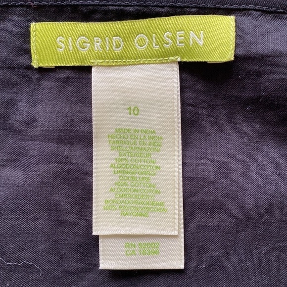 🌼Sigrid Olson Skirt Womens 10 embroidery sequence Cotton lined Preppy floral - Picture 4 of 5